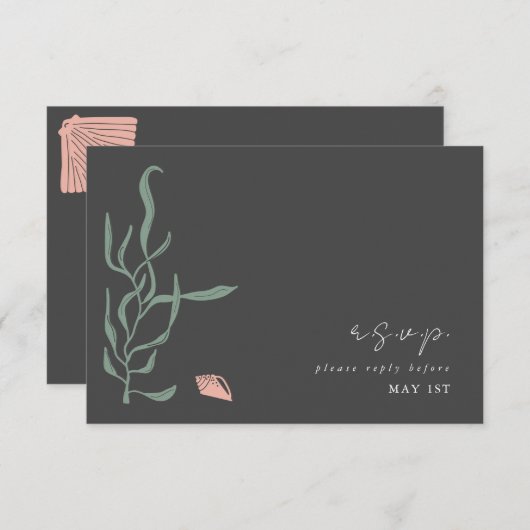 Faire-part de mariage monogrammé Baby's Breath (Devant / Derrière)