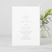 Faire-part de mariage monogramme bleu poussiéreux (Debout devant)