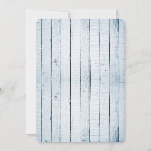 Faire-part de mariage Monogramme bleu rustique (Dos)