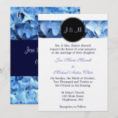 Faire-part de mariage Monogramme Blue Hydrangea (Devant / Derrière)