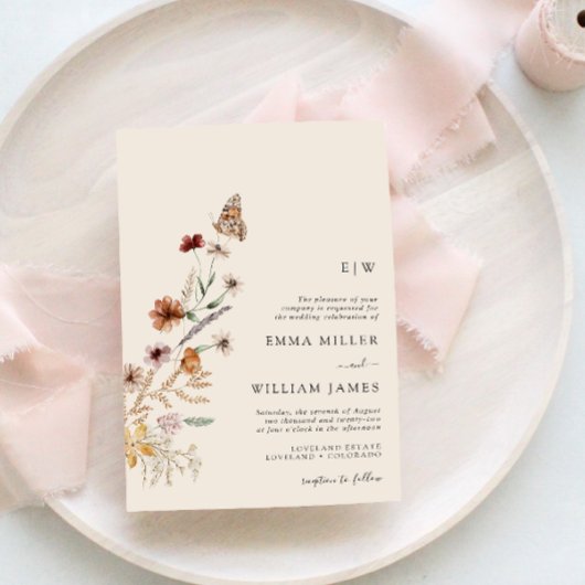 Faire-part de mariage Monogramme Boho