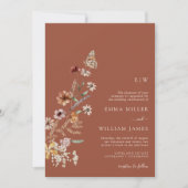 Faire-part de mariage Monogramme Boho Terracotta (Devant)