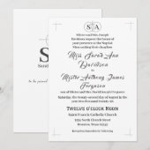 Faire-part de mariage Monogramme catholique tradit (Devant / Derrière)