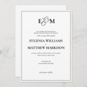 Faire-part de mariage Monogramme classique (Devant / Derrière)