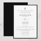 Faire-part de mariage Monogramme classique élégant (Devant / Derrière)