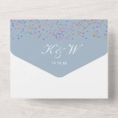 Faire-part de mariage Monogramme Confettis Arc-en- (Verso)