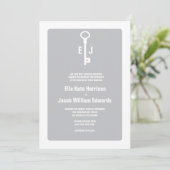 Faire-part de mariage Monogramme de clé moderne (Debout devant)