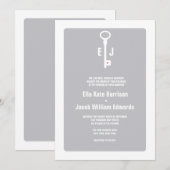 Faire-part de mariage Monogramme de clé moderne (Devant / Derrière)