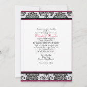 Faire-part de mariage Monogramme de Damask de Bour (Dos)