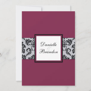 Faire-part de mariage Monogramme de Damask de Bour