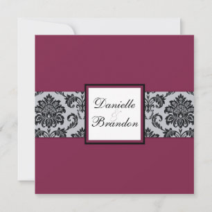 Faire-part de mariage Monogramme de Damask de Bour