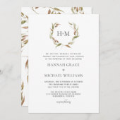 Faire-part de mariage Monogramme de la couronne de (Devant / Derrière)