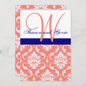 Faire-part de mariage monogramme de la marine Cora (Devant / Derrière)