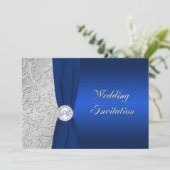 Faire-part de mariage Monogramme de la marine et d (Debout devant)