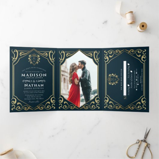 Faire-part de mariage Monogramme de l'Imaginaire m (Intérieur)