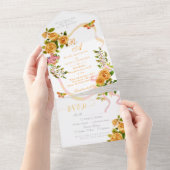 Faire-part de mariage Monogramme de ruban Rose d'o (Déchirure)