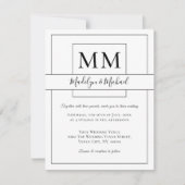 Faire-part de mariage Monogramme de script blanc s (Devant)