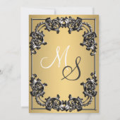 Faire-part de mariage monogramme de tourbillon noi (Dos)