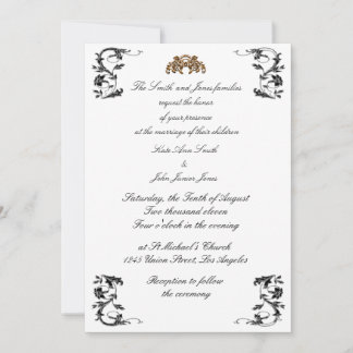 Faire-part de mariage monogramme de tourbillon noi