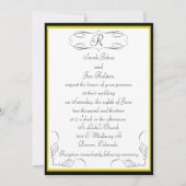 Faire-part de mariage Monogramme d'or noir (Devant)