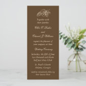 Faire-part de mariage monogramme dramatique (Brown (Debout devant)