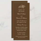 Faire-part de mariage monogramme dramatique (Brown (Devant / Derrière)