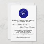 Faire-part de mariage Monogramme du cercle bleu de (Devant)
