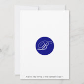 Faire-part de mariage Monogramme du cercle bleu de (Dos)
