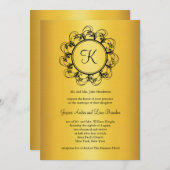 Faire-part de mariage Monogramme élégant (Devant / Derrière)