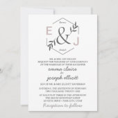 Faire-part de mariage monogramme esperluette (Devant)