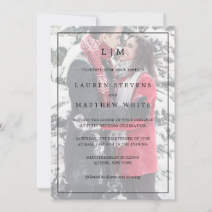 Faire-Part de Mariage Monogramme Faux Vélin Tout-e