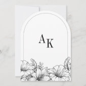 Faire-part de mariage monogramme floral rustique n (Dos)