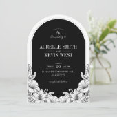 Faire-part de mariage monogramme floral rustique n (Debout devant)
