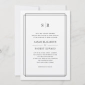 Faire-part de mariage Monogramme intemporel | Ecru (Devant)