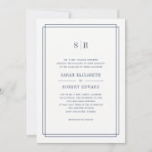 Faire-part de mariage Monogramme intemporel | Mari (Devant)