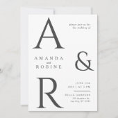 Faire-part de mariage monogramme minimal (Devant)