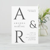 Faire-part de mariage monogramme minimal (Debout devant)