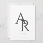 Faire-part de mariage monogramme minimal (Dos)
