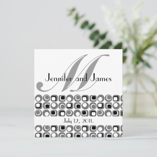 Faire-part de mariage Monogramme moderne (Debout devant)