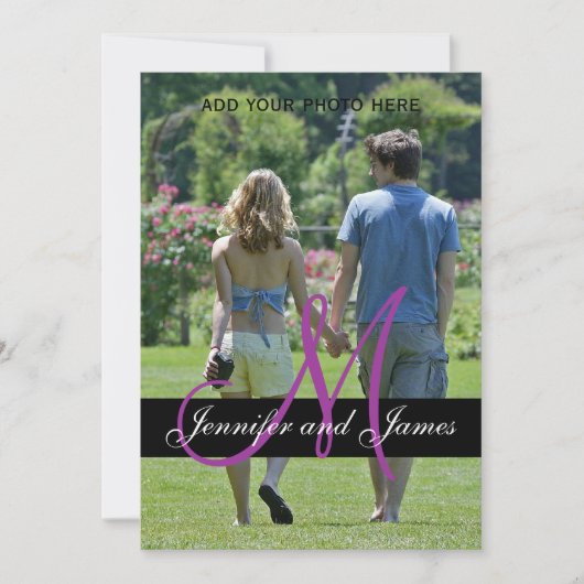 Faire-part de mariage Monogramme moderne (Devant)