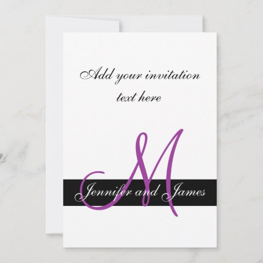 Faire-part de mariage Monogramme moderne (Dos)