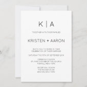 Faire-part de mariage Monogramme moderne (Devant)
