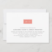 Faire-part de mariage Monogramme moderne | Corail (Devant)