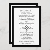 Faire-part de mariage Monogramme moderne en blanc (Devant / Derrière)