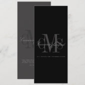 Faire-part de mariage monogramme moderne et contem (Devant / Derrière)