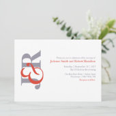 Faire-part de mariage Monogramme moderne et élégan (Debout devant)