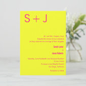 Faire-part de mariage Monogramme moderne - Jaune e (Debout devant)