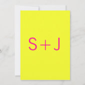 Faire-part de mariage Monogramme moderne - Jaune e (Dos)