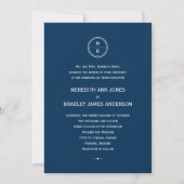 Faire-part de mariage Monogramme moderne (Marine) (Devant)