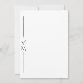 Faire-part de mariage Monogramme moderne noir et b (Dos)